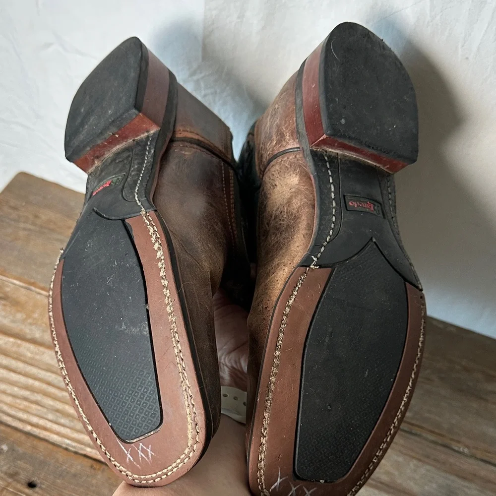 Laredo Brown and Green Western Boots - Picture 5 of 5